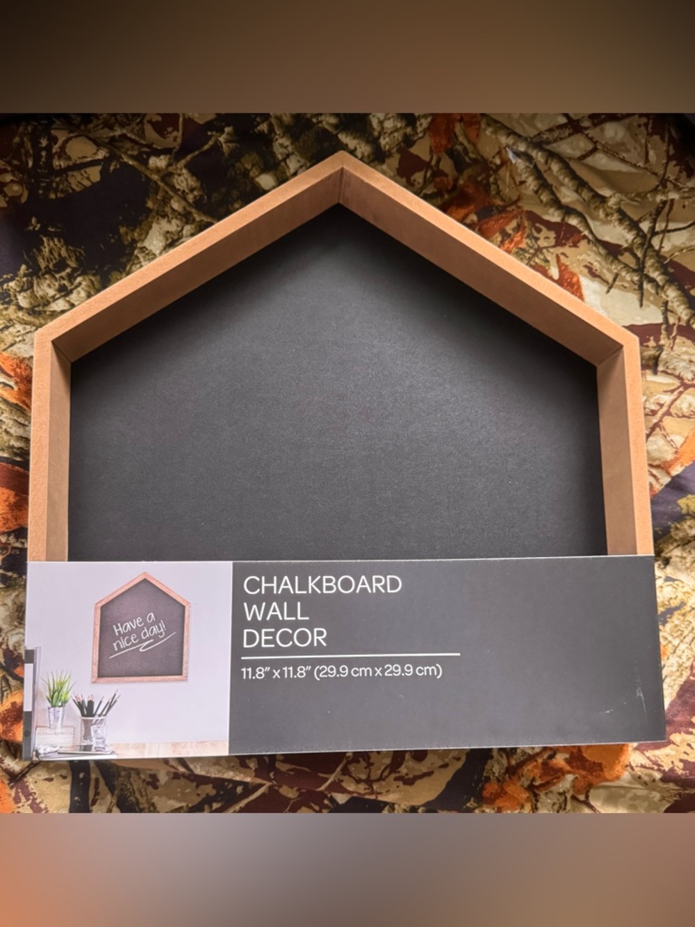 Chalkboard Wall Decor with Wooden Frame - Black